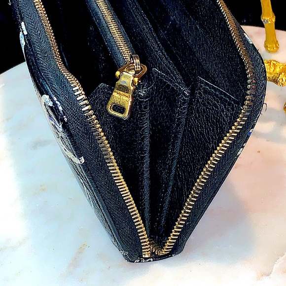 MIU MIU ZIPPY WALLET ART MADRES PRINT NERO MOONS CRESCENT MOON - Picture 12 of 14